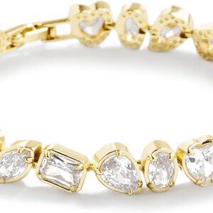 14K Gold Filled Tennis Bracelet for Women Oval Stone Cut Hypoallergenic Gift